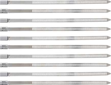Surtido de sujetacables inoxidables 7,0 x 200 mm 10 piezas