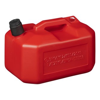 Garrafa para combustible de 10L de plastico rojo, homologacion UN (modelo bajo)