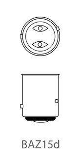 Bombilla para coche de 12V 21/4W BAZ15d x10 pieza