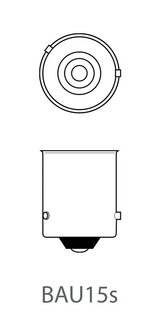 Bombilla amarilla para coche de 12V 21W BAU15s x10 pieza