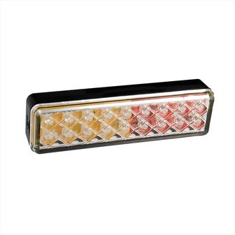 Luz de marcha atr&aacute;s de 12/24 V y LED de 3 funciones 135x38mm con soporte negro