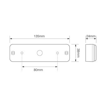 Luz de marcha atr&aacute;s de 12/24 V y LED de 3 funciones 135x38mm con soporte negro