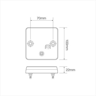 Luz trasera 12/24V de 4 funciones 100x100mm LED