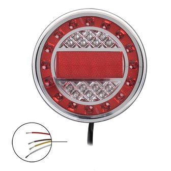 Luz trasera 12/24V de 4 funciones 125mm LED