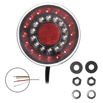 Luz trasera 12/24V de 4 funciones 125mm LED