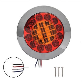 Luz trasera de 3 funciones 122mm 24LED cromada