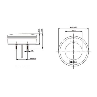 Luz trasera de 3 funciones 122mm 24LED