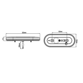 Luz trasera de 6 funciones 323x134mm 54LED izquierda