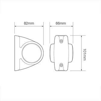 Luz de galibo roja/blanca/amarilla de 12/24V y LED de 101x82mm