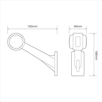 Luz de galibo roja/blanca/amarilla de 12/24V y LED de 166x193mm izquierda