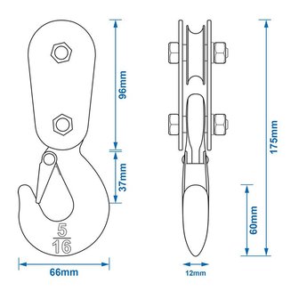 Polea con garfio para cabrestante el&eacute;ctrico