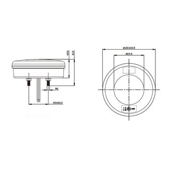 Luz frontal de 2 funciones y 24 LED de 122mm