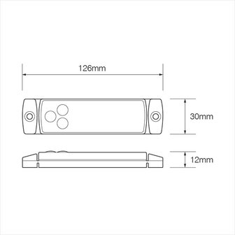 Luz roja para posici&oacute;n trasera de 12/24V y LED de 126x30mm