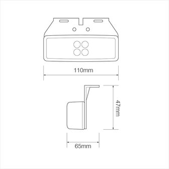 Luz blanca para posici&oacute;n frontal de 12/24V y LED de 110x40mm con soporte