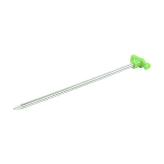 Tent peg 25cm metal with plastic hook