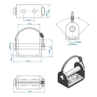 Soporte para bisagra de remolque SPP UZ-02A