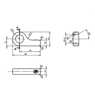 Contrapieza para la cerradura del remolque SPP Z-16A x2 stuks