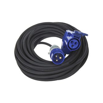 Cable de extension CEE de 25m con conector angular CEE + conector Schuko 3x2,5mm&sup2;