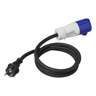 Cable adaptador de 150 cm 3x2,5 mm&sup2; de enchufe Schuko a CEE