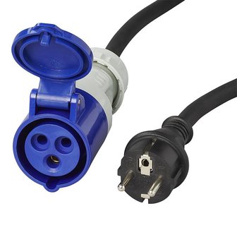 Cable adaptador de 150 cm 3x2,5 mm&sup2; de enchufe Schuko a CEE