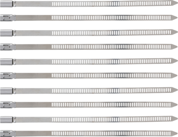 Surtido de sujetacables inoxidables 7,0 x 200 mm 10 piezas