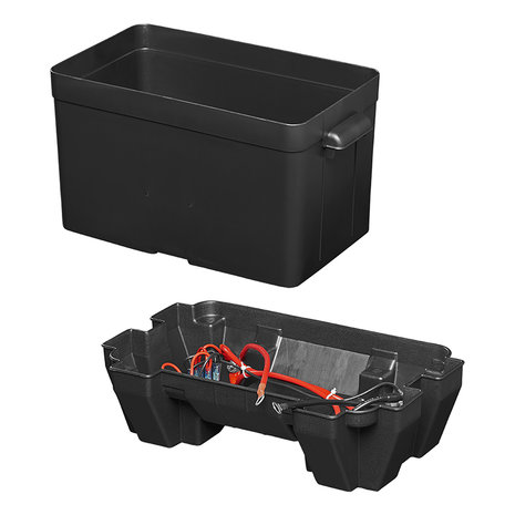 Caja de bateria 30x20x20 cm 2 USB - 1 toma a 12 V - Voltimetro - 2 conectores Anderson