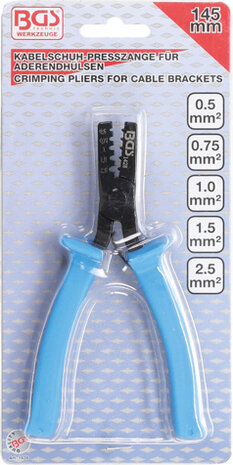 Alicate de terminales para manguitos terminales 0,5 - 2,5 mm²