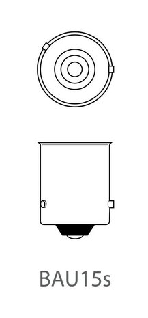 Bombilla amarilla para coche de 12V 21W BAU15s x10 pieza