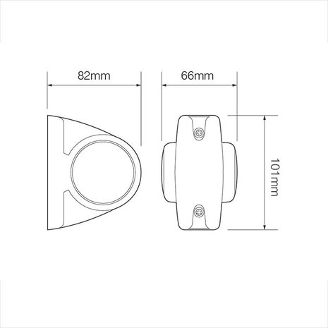 Luz de galibo roja/blanca/amarilla de 12/24V y LED de 101x82mm