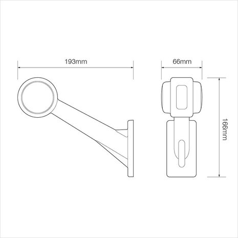 Luz de galibo roja/blanca de 12/24V y LED de 166x193mm derecha