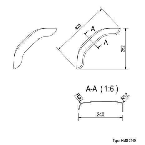 Escudo de plastico del aleron para barro 40cm (2440)