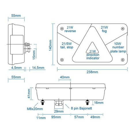 Aspock Multipoint V rear lamp left