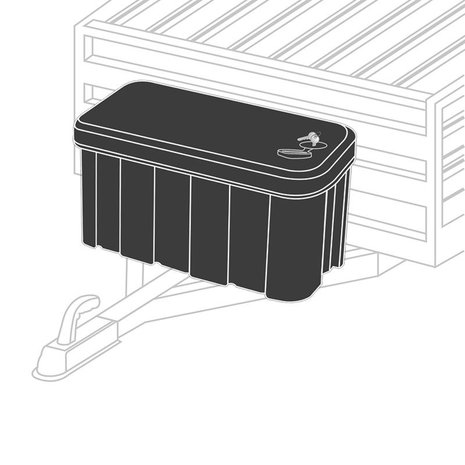 Caja de almacenamiento de plastico de remolque 25L 565 x 245 x 290mm