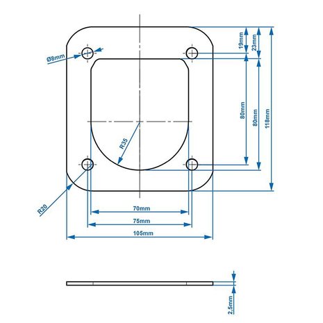 Placa de apoya para argolla SPP PW-01