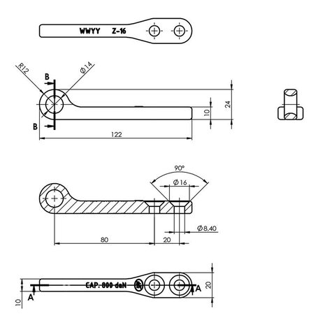 Contrapieza para la cerradura del remolque SPP Z-16