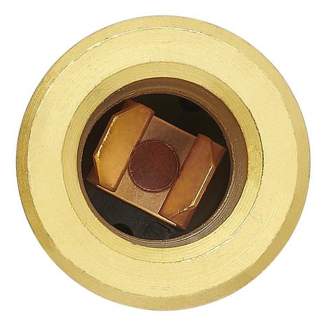 Flush mount socket DIN 12V brass