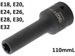 Llave de vaso de impacto E-Torx, larga entrada (3/4) E18-E32