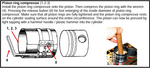 Juego de cenidores y elementos de sujecion de segmentos de piston