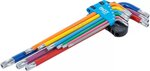 Juego de llaves allen multicolor extra larga perfil en T (para Torx) con perforacion T10 - T50 9 piezas