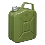 Jerry can 5L metal green with magnetic screw cap UN- & TuV/GS-approved