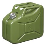 Jerry can 10L metal green with magnetic screw cap