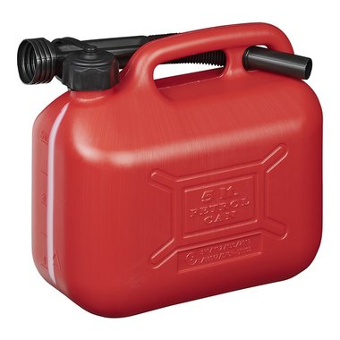 Garrafa para combustible de 5L de plastico rojo, homologacion UN