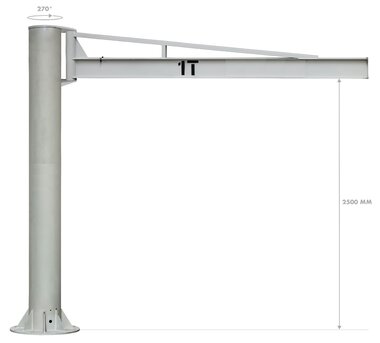 Grua pluma de columna manual pluma de 1 tonelada longitud 3m