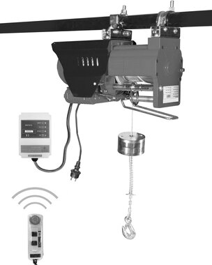 Polipasto de cable 230 V con mando a distancia inalambrico