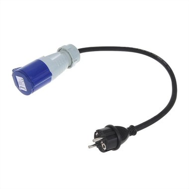 Cable adaptador 40cm de enchufe Schuko a CEE