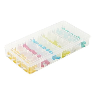 Fusibles mini surtidos 120 piezas en caja de plastico